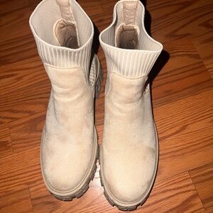 Stylish Cream Ankle Boots